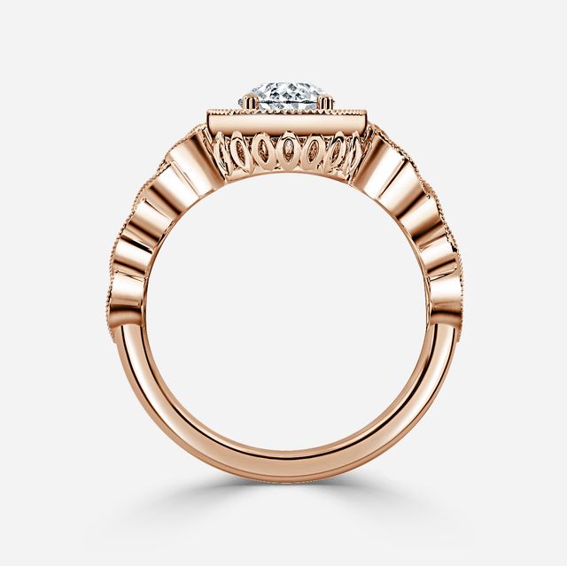 Ashwin Rose Gold Grain Set Celtic Engagement Ring
