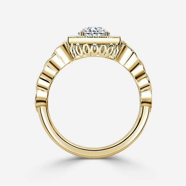 Ashwin Yellow Gold Grain Set Celtic Engagement Ring