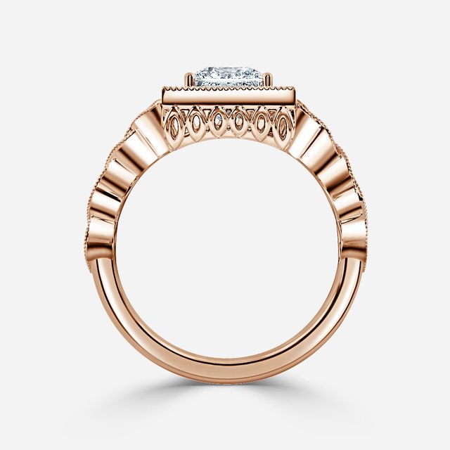 Ashwin Rose Gold Grain Set Celtic Engagement Ring