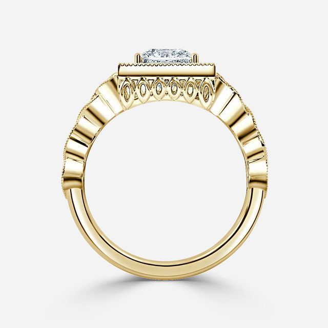 Ashwin Yellow Gold Grain Set Celtic Engagement Ring