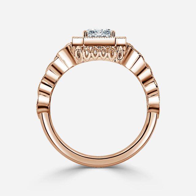 Ashwin Rose Gold Grain Set Celtic Engagement Ring