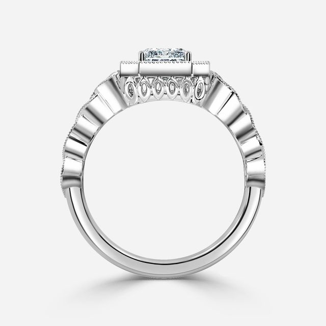 Ashwin Platinum Grain Set Celtic Engagement Ring