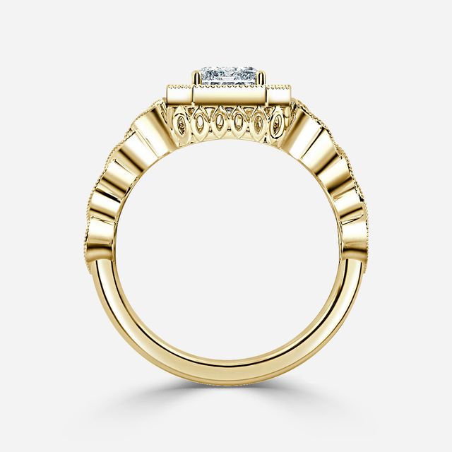 Ashwin Yellow Gold Grain Set Celtic Engagement Ring