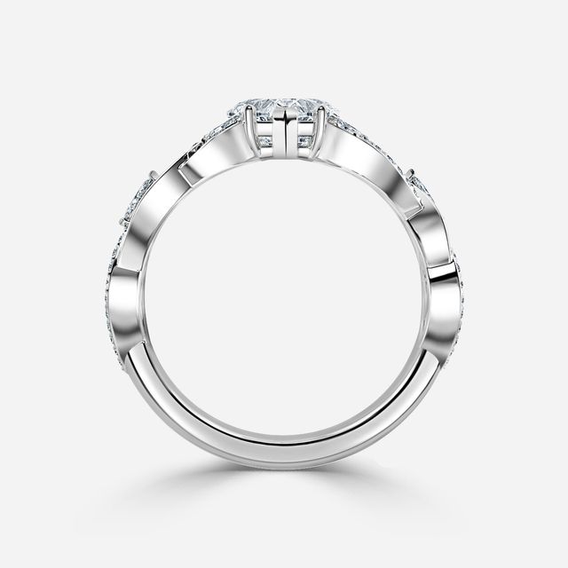 Fidus Amor Platinum Flower Diamond Band Ring