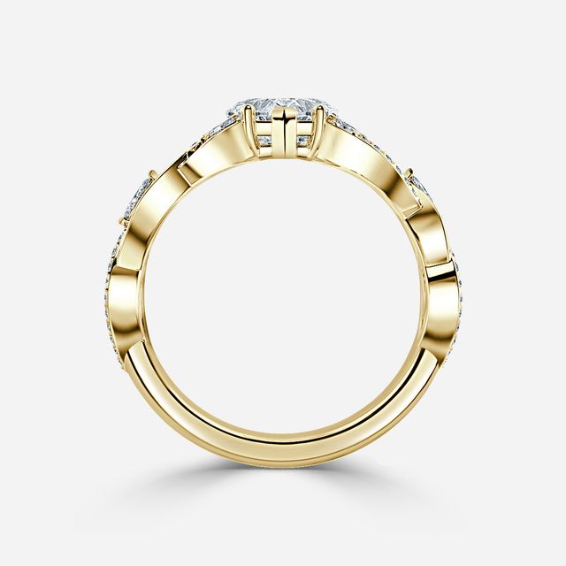 Fidus Amor Yellow Gold Flower Diamond Band Ring