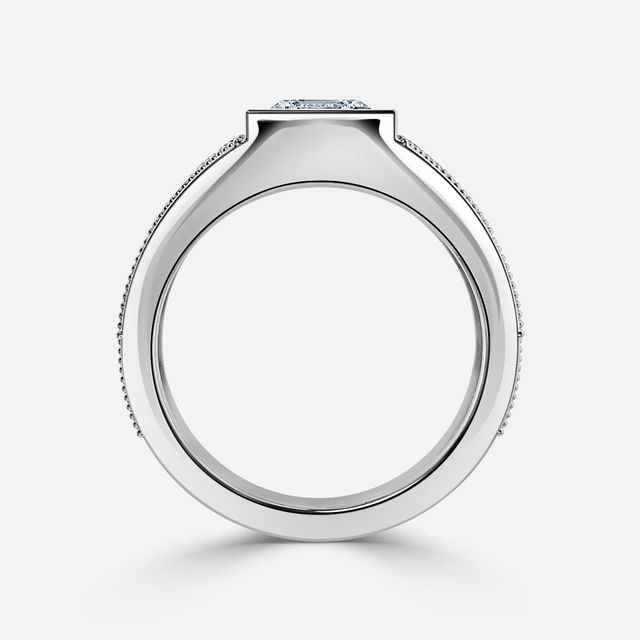Ashley White Gold Grain Set Men's Engagement Ring
