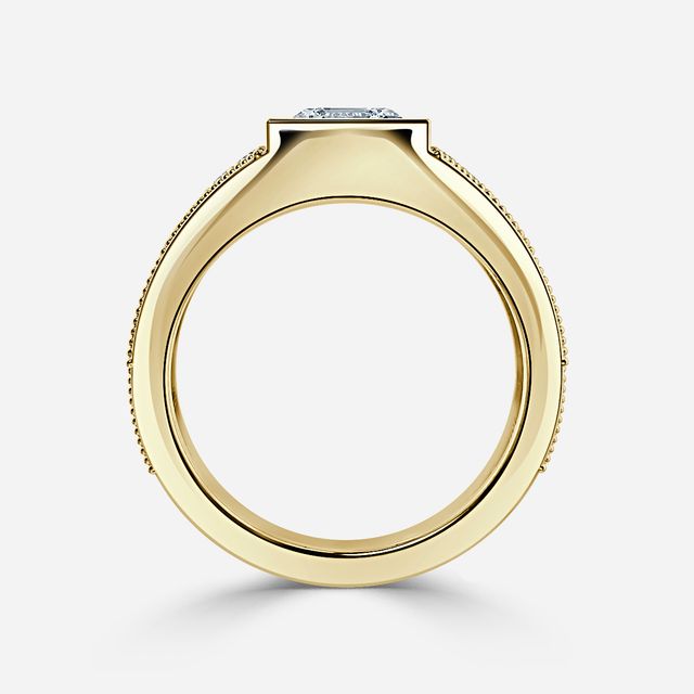 Ashley Yellow Gold Grain Set Men's Engagement Ring