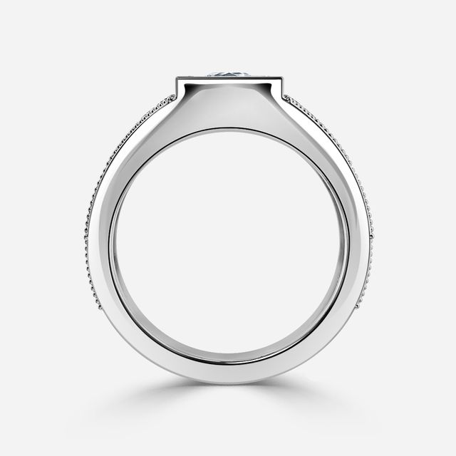 Ashley White Gold Grain Set Men's Engagement Ring