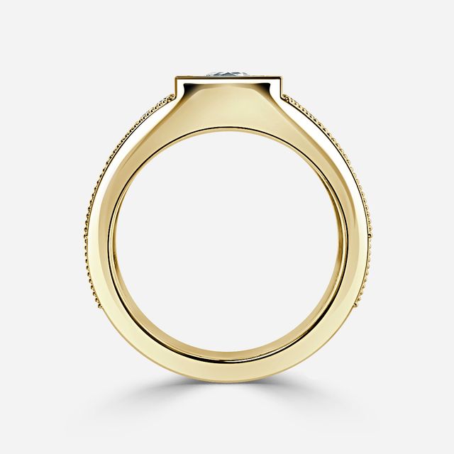 Ashley Yellow Gold Grain Set Men's Engagement Ring