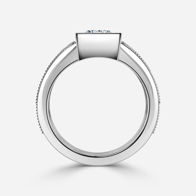 Ashley White Gold Grain Set Men's Engagement Ring