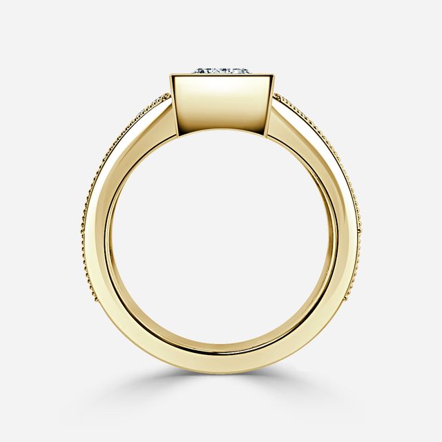Ashley Yellow Gold Grain Set Men's Engagement Ring