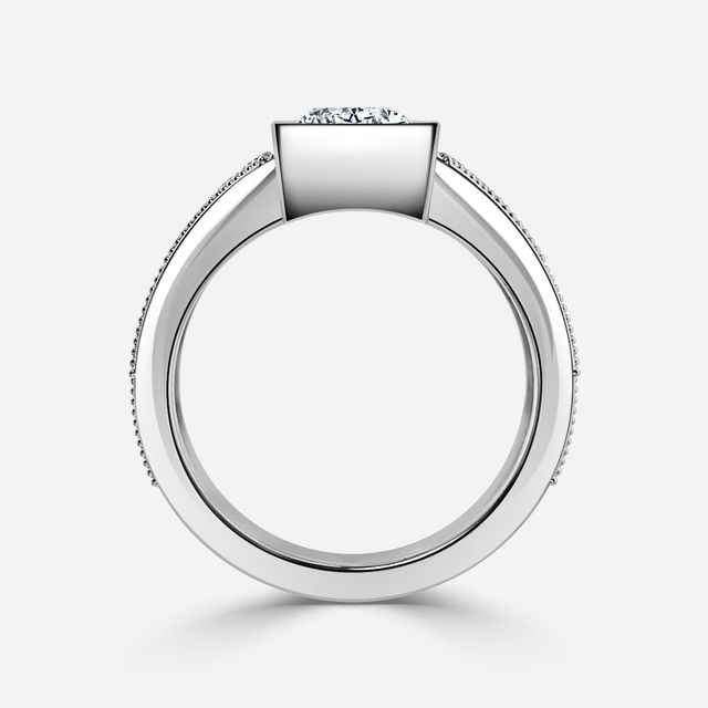 Ashley Platinum Grain Set Men's Engagement Ring