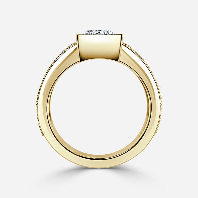 Ashley Yellow Gold Grain Set Men's Engagement Ring