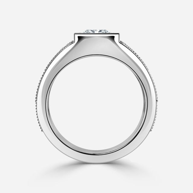 Ashley White Gold Grain Set Men's Engagement Ring