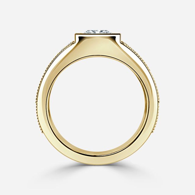 Ashley Yellow Gold Grain Set Men's Engagement Ring
