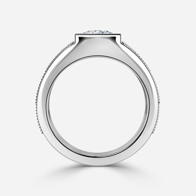 Ashley White Gold Grain Set Men's Engagement Ring