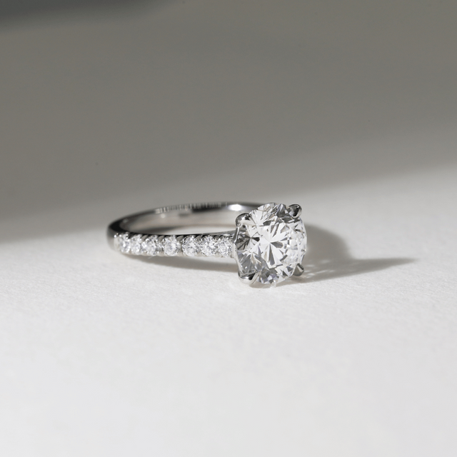1.80ct Lab Grown Round Platinum Odette Pave Engagement Ring