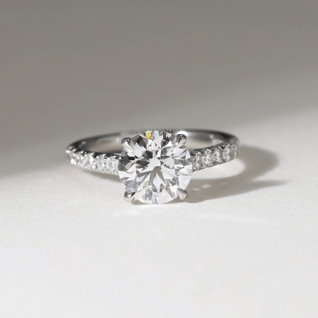 1.80ct Lab Grown Round Platinum Odette Pave Engagement Ring