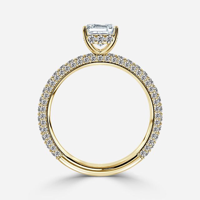 Ishq Yellow Gold Hidden Halo Engagement Ring