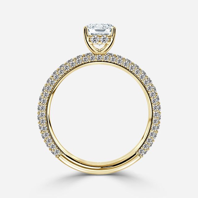 Ishq Yellow Gold Hidden Halo Engagement Ring