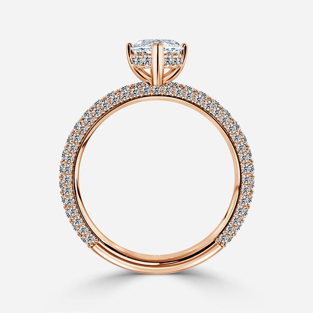 Ishq Rose Gold Hidden Halo Engagement Ring