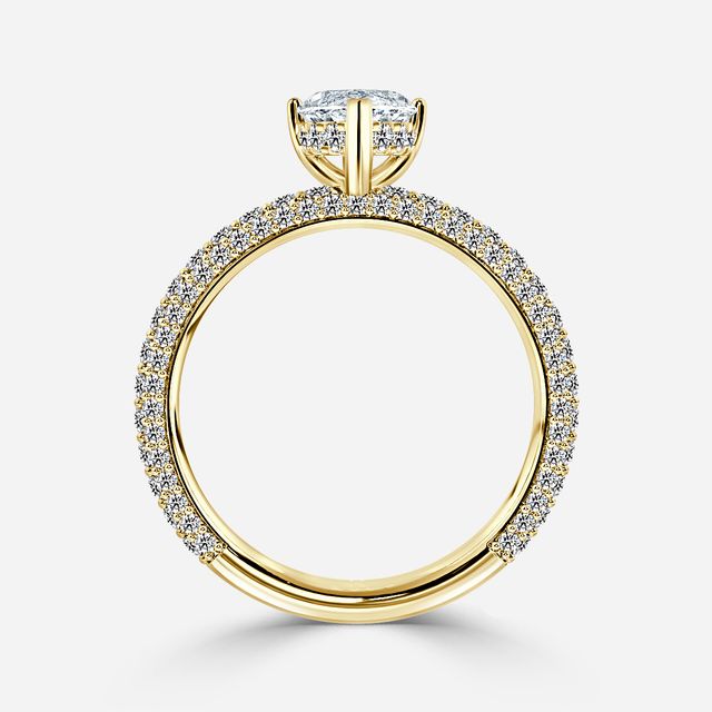 Ishq Yellow Gold Hidden Halo Engagement Ring