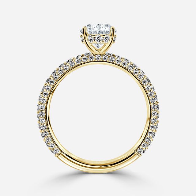 Ishq Yellow Gold Hidden Halo Engagement Ring