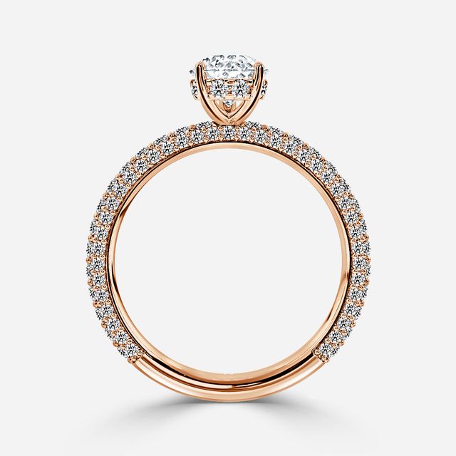 Ishq Rose Gold Diamond Band Engagement Ring