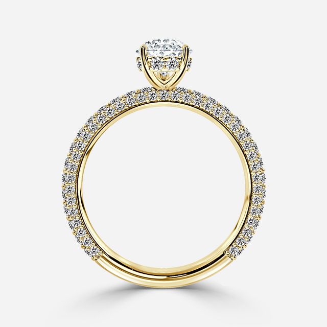 Ishq Yellow Gold Diamond Band Engagement Ring