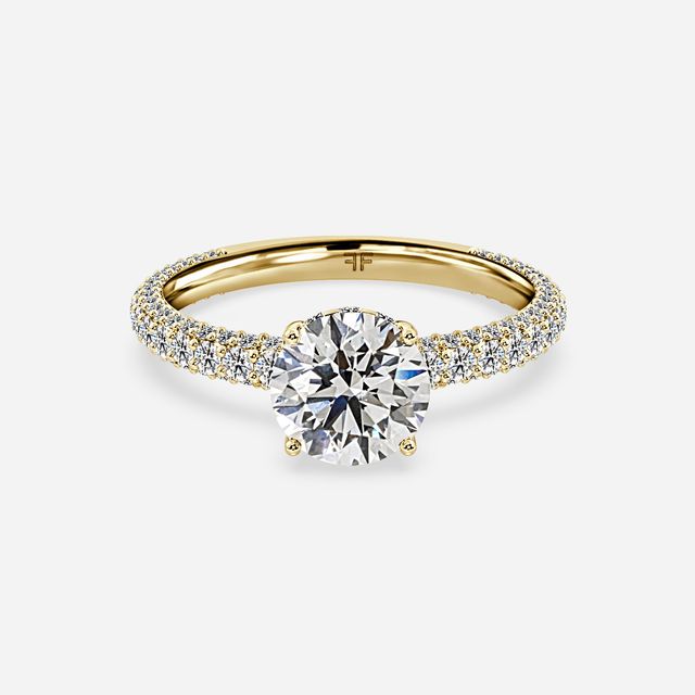 Ishq Yellow Gold Hidden Halo Engagement Ring