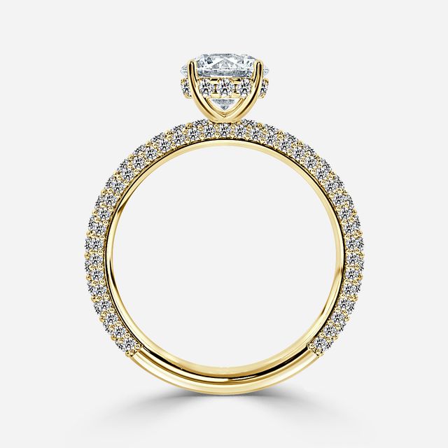 Ishq Yellow Gold Hidden Halo Engagement Ring