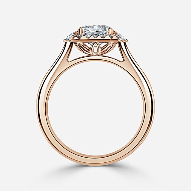 Maria Rose Gold Halo Engagement Ring
