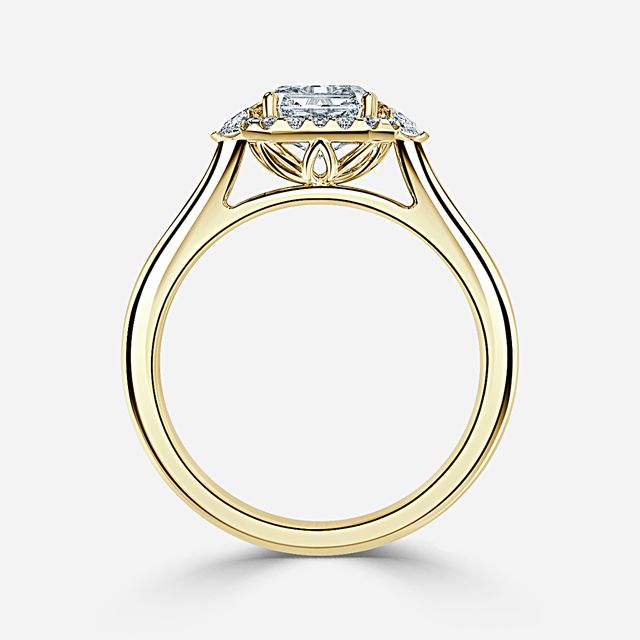 Maria Yellow Gold Halo Engagement Ring