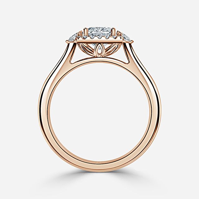 Maria Rose Gold Halo Engagement Ring
