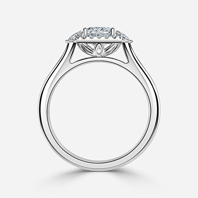 Maria White Gold Halo Engagement Ring