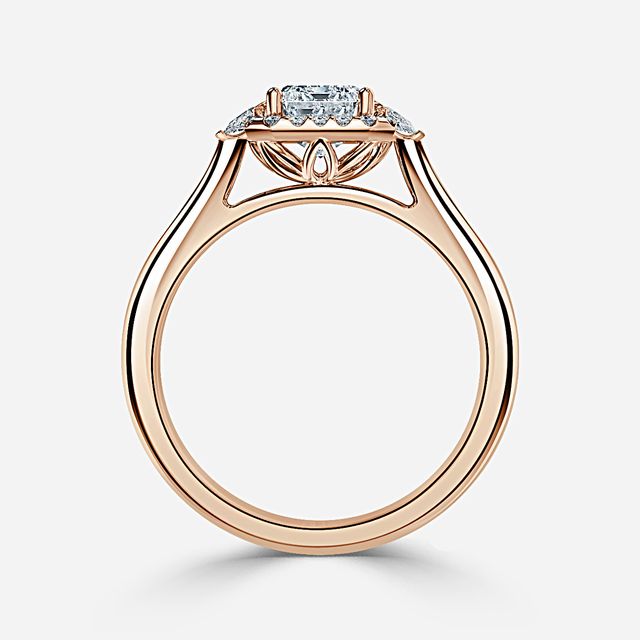 Maria Rose Gold Halo Engagement Ring