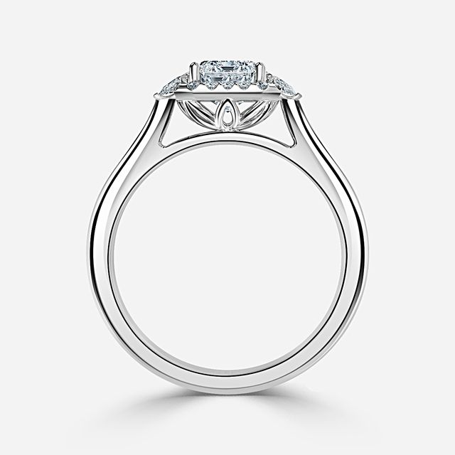 Maria White Gold Halo Engagement Ring