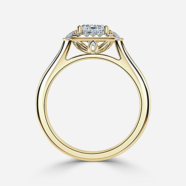 Maria Yellow Gold Halo Engagement Ring