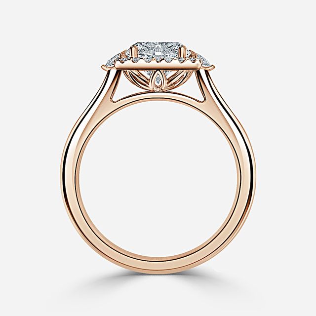 Maria Rose Gold Halo Engagement Ring