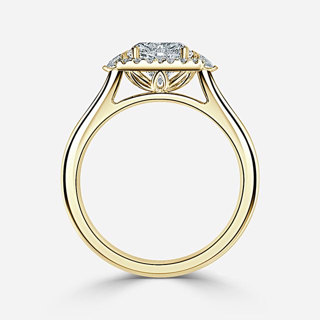 Maria Yellow Gold Halo Engagement Ring