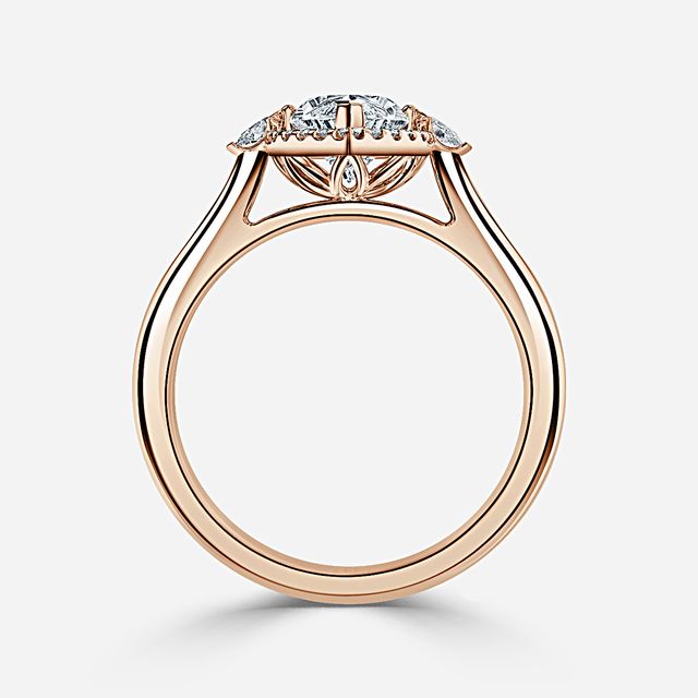 Maria Rose Gold Halo Engagement Ring