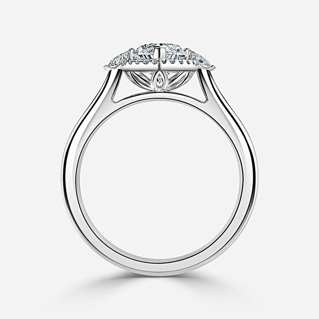 Maria White Gold Halo Engagement Ring