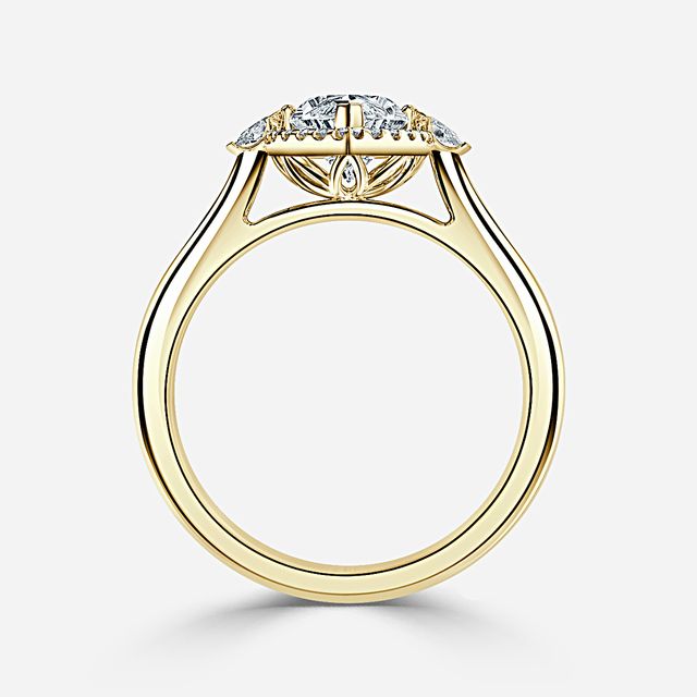 Maria Yellow Gold Halo Engagement Ring