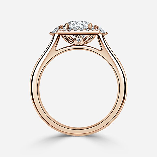Maria Rose Gold Halo Engagement Ring