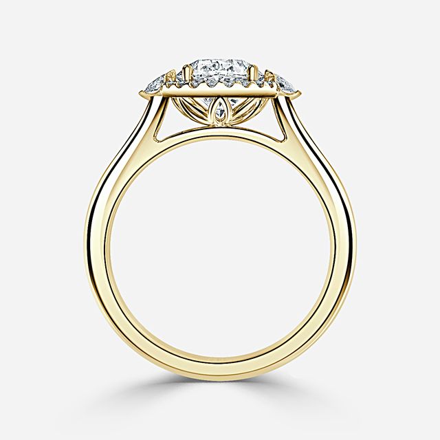 Maria Yellow Gold Halo Engagement Ring