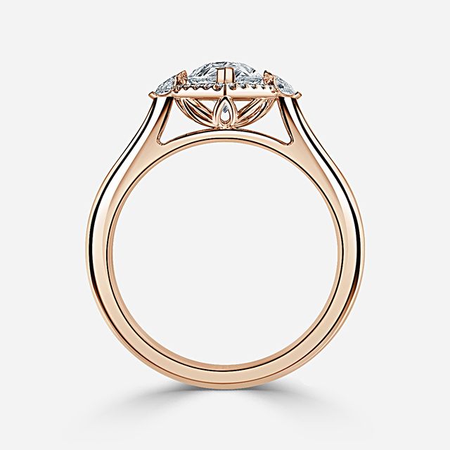 Maria Rose Gold Halo Engagement Ring