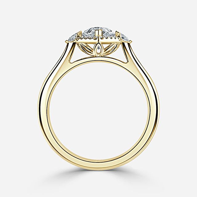 Maria Yellow Gold Halo Engagement Ring