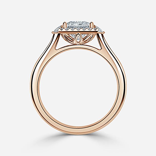 Maria Rose Gold Halo Engagement Ring