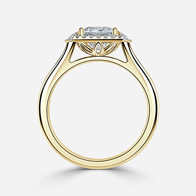 Maria Yellow Gold Halo Engagement Ring