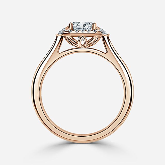 Maria Rose Gold Halo Engagement Ring